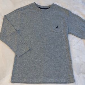 Nautica Boys Gray Long Sleeve Shirt 8 EUC